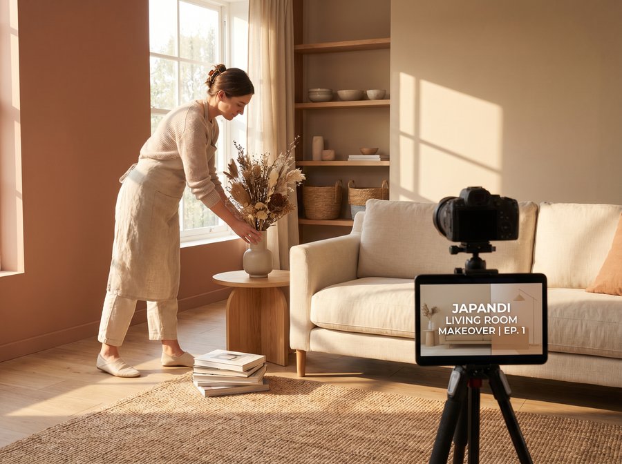 红桃视频 - 极简家居改造视频演示，自然材质与温暖光影